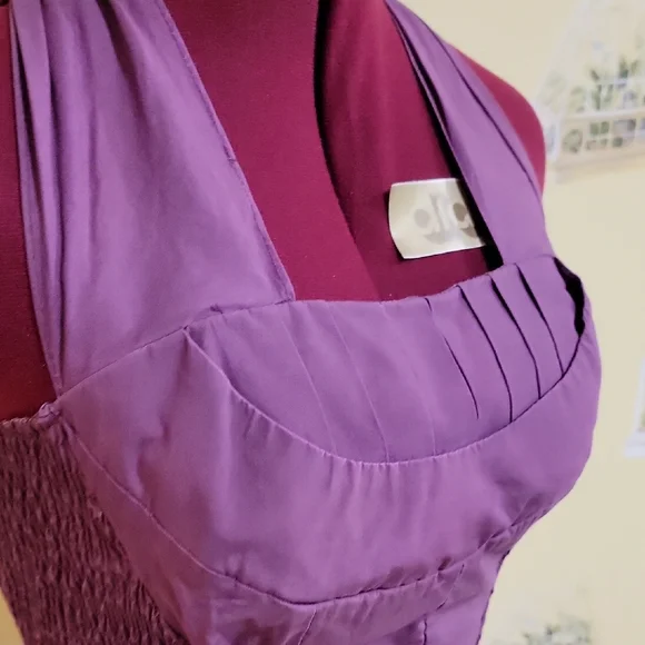 Unique Vintage Purple Halter Midi Dress for Night Out - Picture 7 of 8